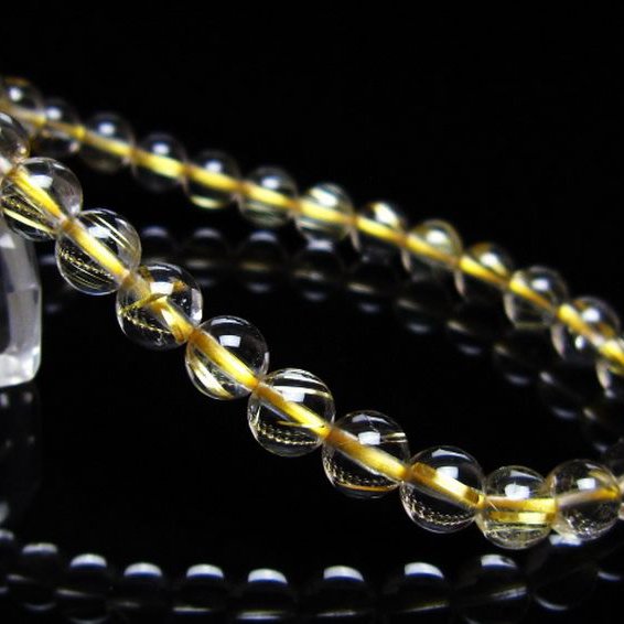 ゴールドタイチンルチル ブレスレット 6mm [t116-12887]