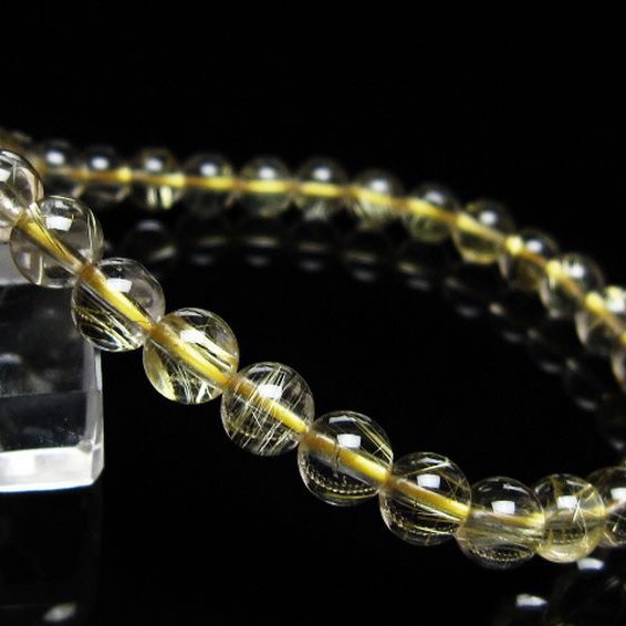 ゴールドタイチンルチル ブレスレット 6mm [t116-12891]