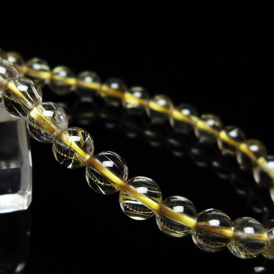 ゴールドタイチンルチル ブレスレット 6mm [t116-12893]