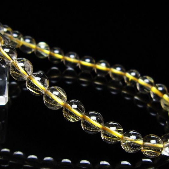 ゴールドタイチンルチル ブレスレット 6mm [t116-12897]