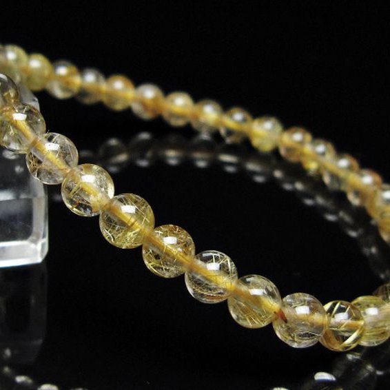 ゴールドタイチンルチル ブレスレット 5mm [t116-12909]