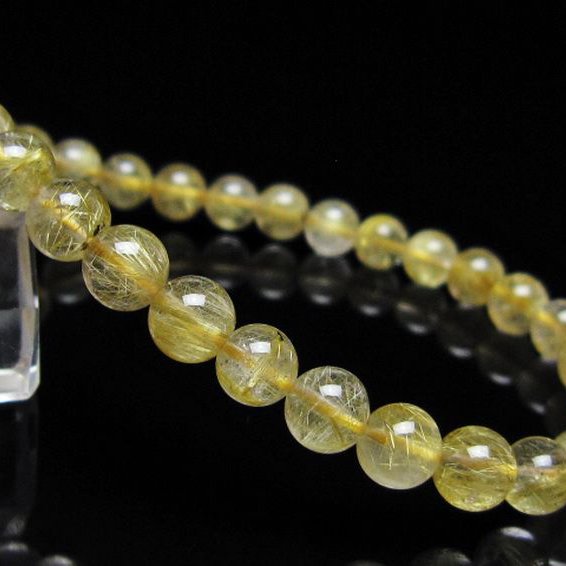 ゴールドタイチンルチル ブレスレット 6mm [t116-12915]