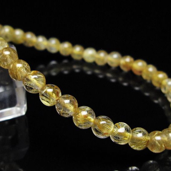 ゴールドタイチンルチル ブレスレット 5mm [t116-12921]