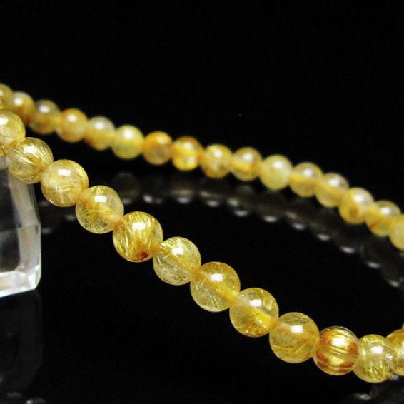 ゴールドタイチンルチル ブレスレット 5mm [t116-12937]