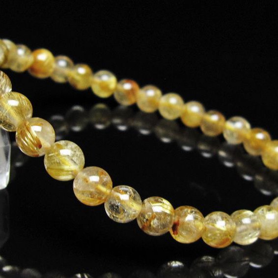 ゴールドタイチンルチル ブレスレット 6mm [t116-12948]