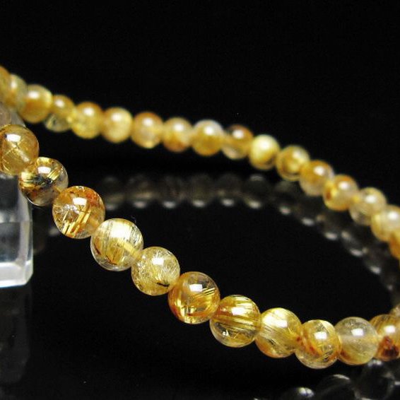 ゴールドタイチンルチル ブレスレット 5mm [t116-13001]