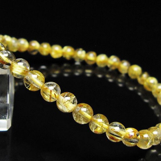 ゴールドタイチンルチル ブレスレット 5mm [t116-13005]