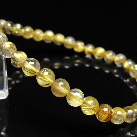 ゴールドタイチンルチル ブレスレット 5mm [t116-13006]