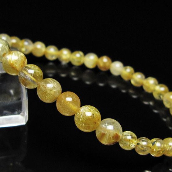 ゴールドタイチンルチル ブレスレット 5mm [t116-13018]