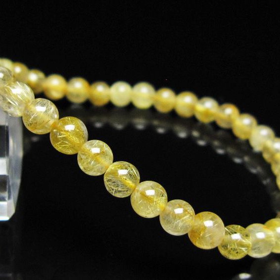 ゴールドタイチンルチル ブレスレット 5mm [t116-13030]