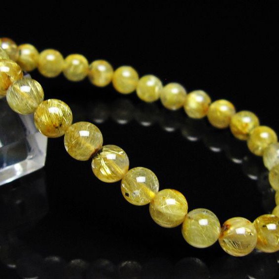 ゴールドタイチンルチル ブレスレット 6mm [t116-13040]