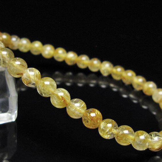 ゴールドタイチンルチル ブレスレット 5mm [t116-13058]