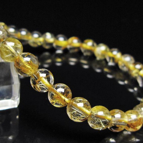 ゴールドタイチンルチル ブレスレット 7mm [t116-13083]