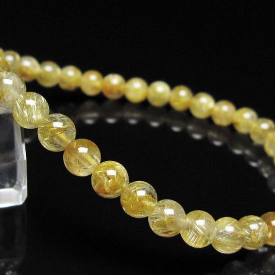 ゴールドタイチンルチル ブレスレット 5mm [t116-13103]