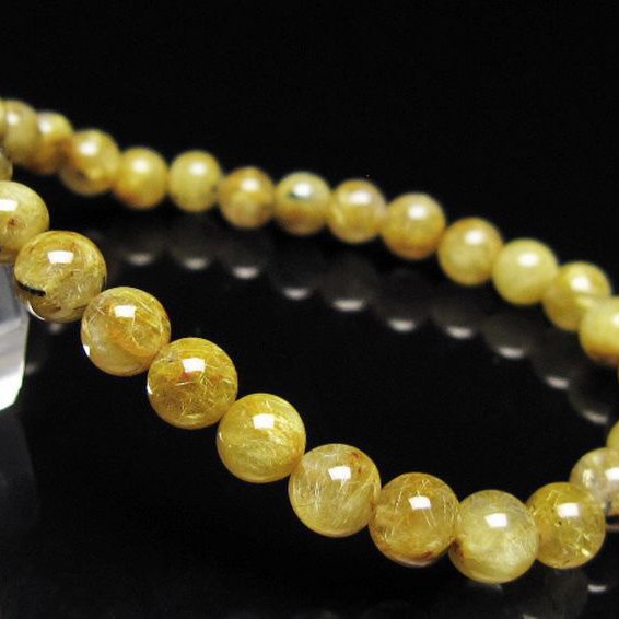 ゴールドタイチンルチル ブレスレット 6mm [t116-13113]