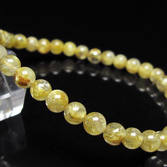 ゴールドタイチンルチル ブレスレット 5mm [t116-13119]