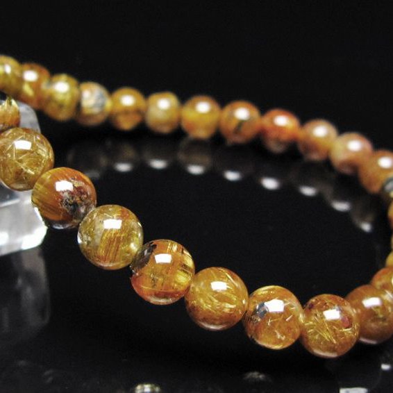 ゴールドタイチンルチル ブレスレット 7mm [t116-13126]