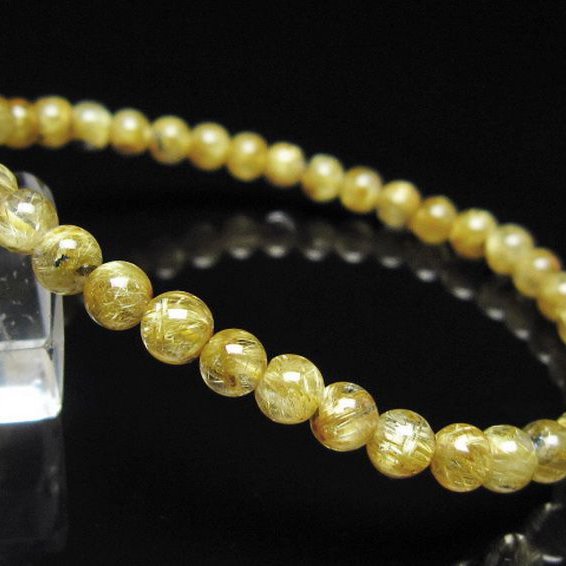 ゴールドタイチンルチル ブレスレット 5mm [t116-13148]