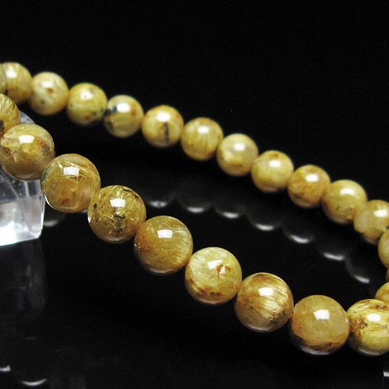 ゴールドタイチンルチル ブレスレット 7mm [t116-13152]