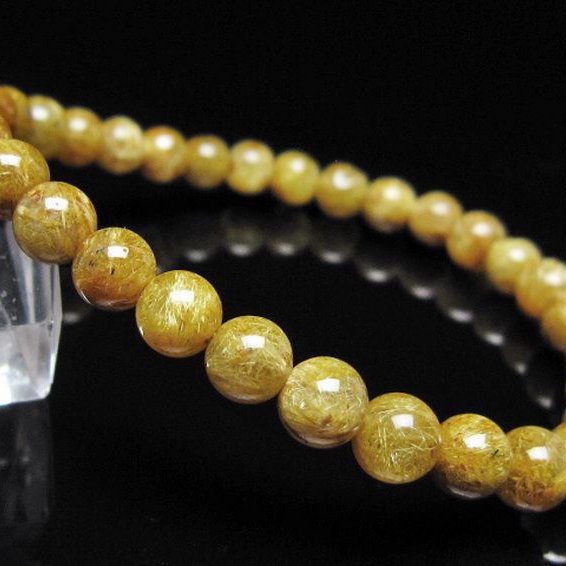 ゴールドタイチンルチル ブレスレット 6mm [t116-13162]