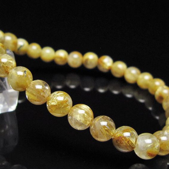 ゴールドタイチンルチル ブレスレット 6mm [t116-13166]