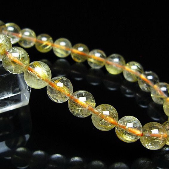 ゴールドタイチンルチル ブレスレット 8mm [t116-13222]