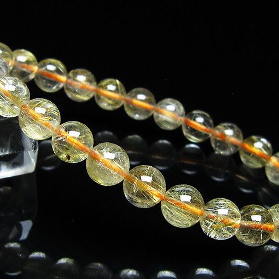 ゴールドタイチンルチル ブレスレット 8mm [t116-13223]