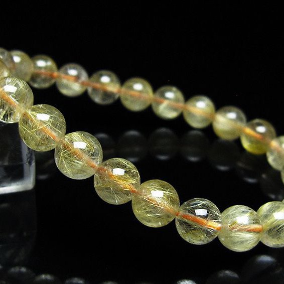 ゴールドタイチンルチル ブレスレット 8mm [t116-13228]