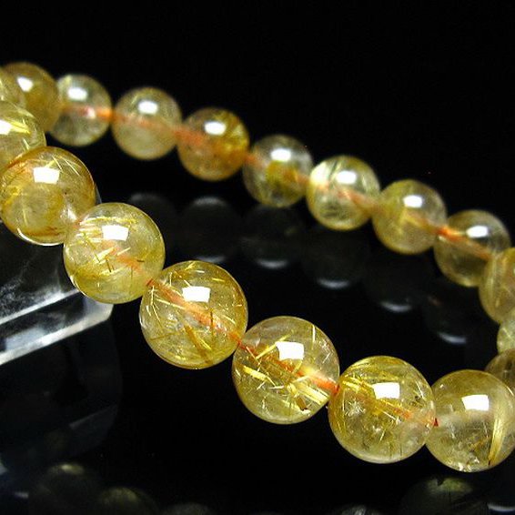 ゴールドタイチンルチル ブレスレット 10mm [t116-13238]