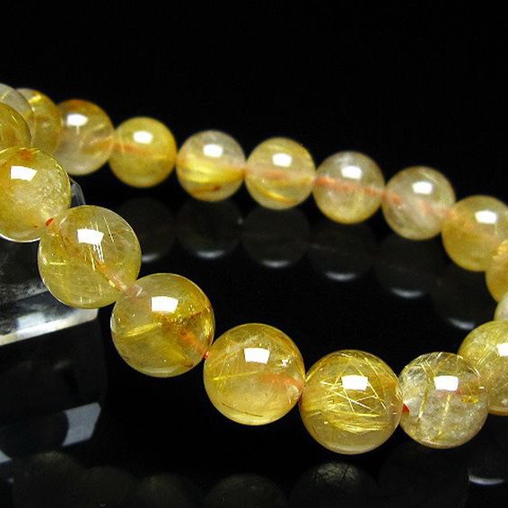 ゴールドタイチンルチル ブレスレット 10mm [t116-13239]