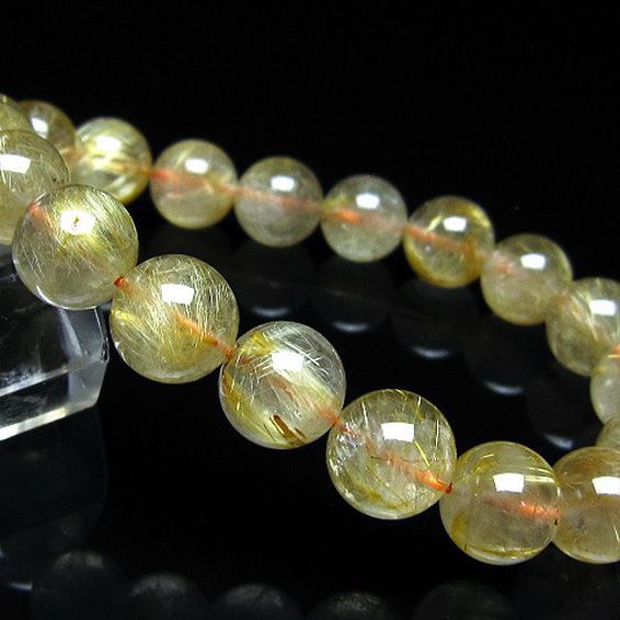 ゴールドタイチンルチル ブレスレット 11mm [t116-13240]