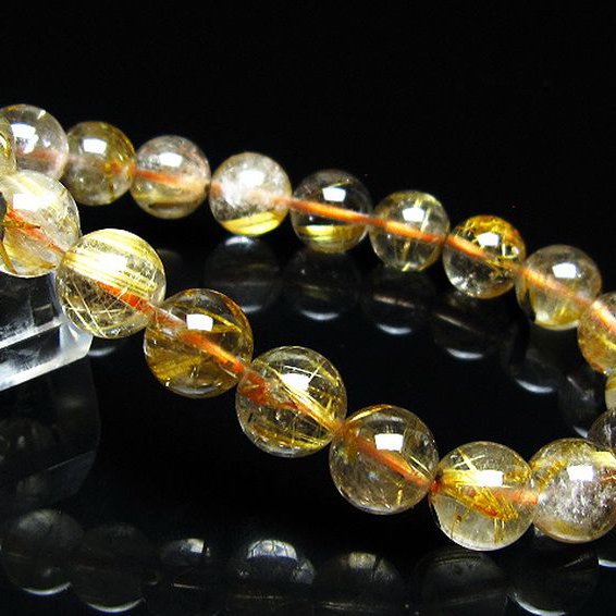 ゴールドタイチンルチル ブレスレット 10mm [t116-13273]