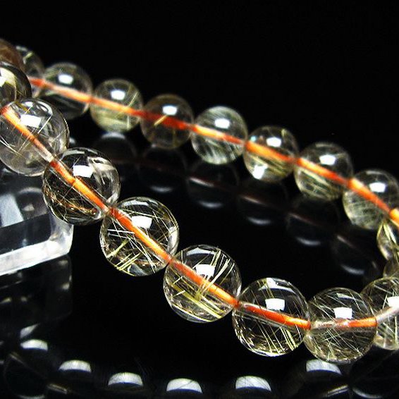 ゴールドタイチンルチル ブレスレット 10mm [t116-13287]