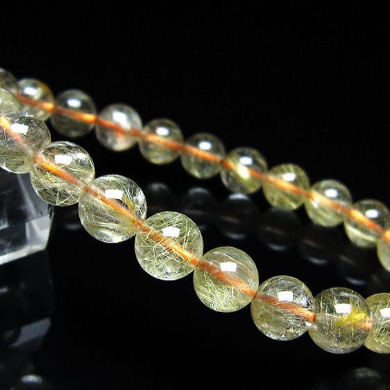 ゴールドタイチンルチル ブレスレット 8mm [t116-13311]