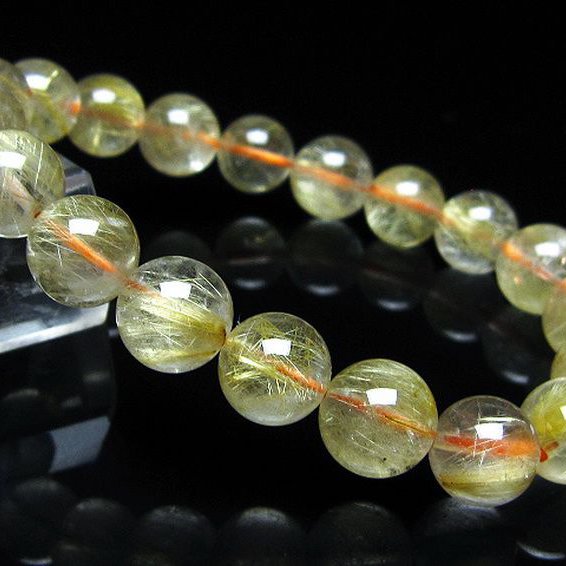 ゴールドタイチンルチル ブレスレット 10mm [t116-13326]