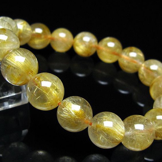 ゴールドタイチンルチル ブレスレット 11mm [t116-13353]