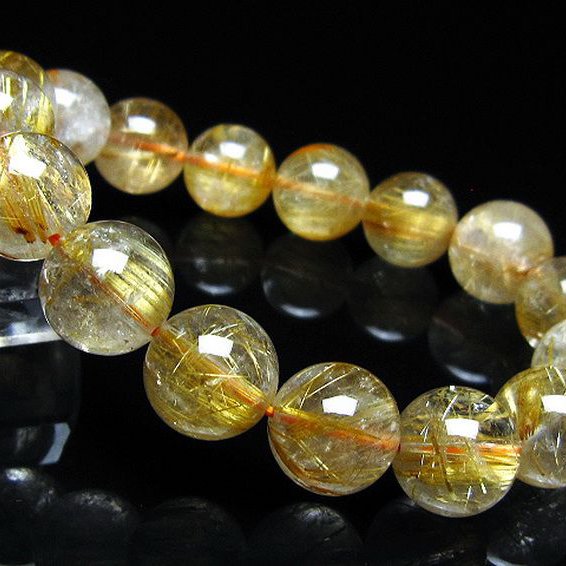 ゴールドタイチンルチル ブレスレット 13mm [t116-13354]