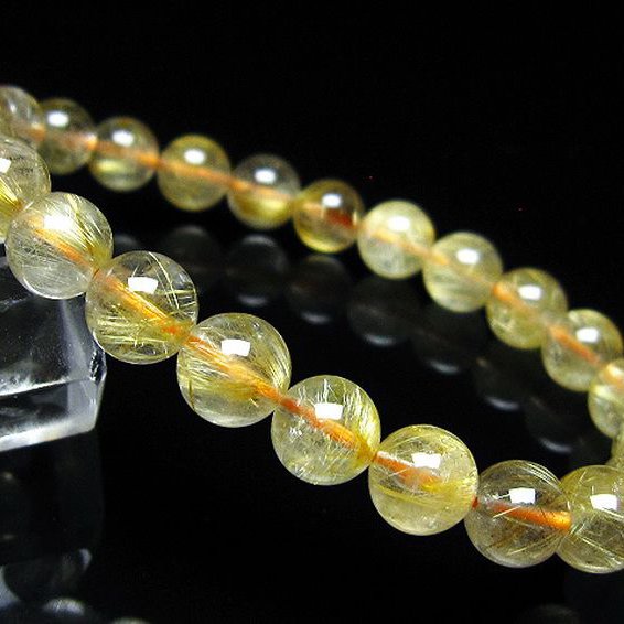 ゴールドタイチンルチル ブレスレット 8mm [t116-13387]