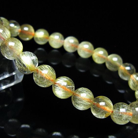 ゴールドタイチンルチル ブレスレット 8mm [t116-13388]