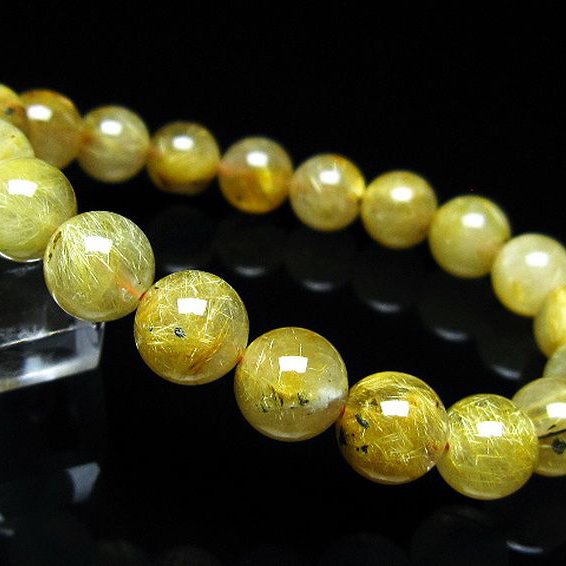 ゴールドタイチンルチル ブレスレット 10mm [t116-13393]