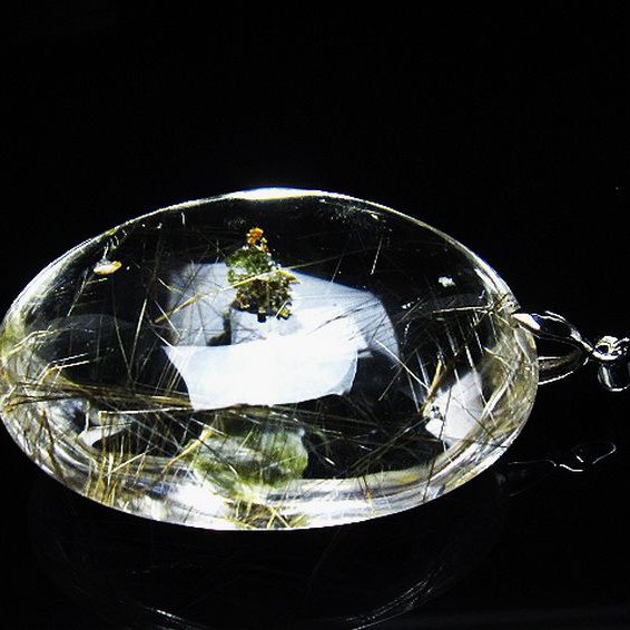 プラチナ入水晶 ペンダント [T12-1858]