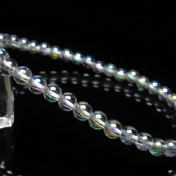 レインボーオーラ水晶 ブレスレット 4mm [T125-6024]