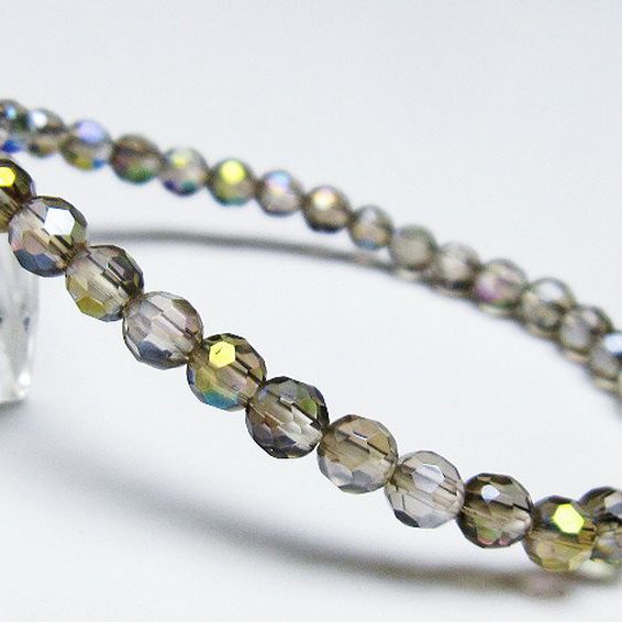 レインボーオーラ 64面カット ブレスレット 5mm [T125-6075]