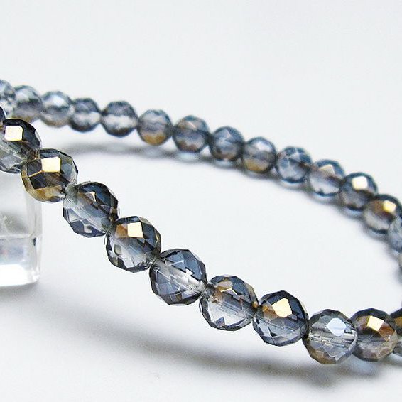 レインボーオーラ 64面カット ブレスレット 6mm [t125-6120]