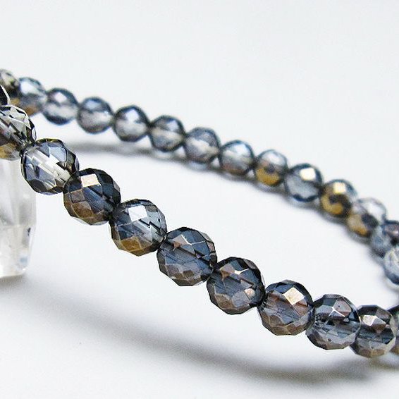 レインボーオーラ 64面カット ブレスレット 6mm [T125-6129]