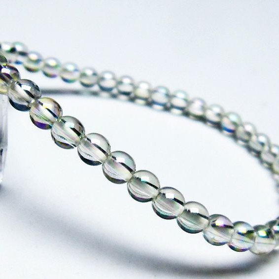レインボーオーラ水晶 ブレスレット 4mm [T125-6255]