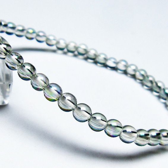 レインボーオーラ水晶 ブレスレット 4mm [T125-6256]