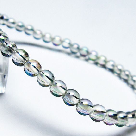 レインボーオーラ水晶 ブレスレット 4mm [T125-6266]