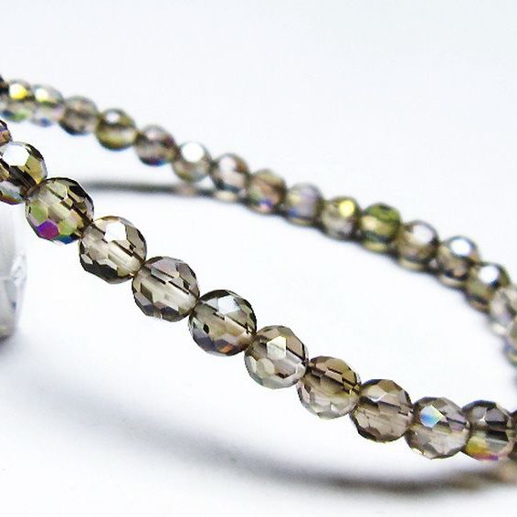 レインボーオーラ 64面カット ブレスレット 5mm [T125-6292]