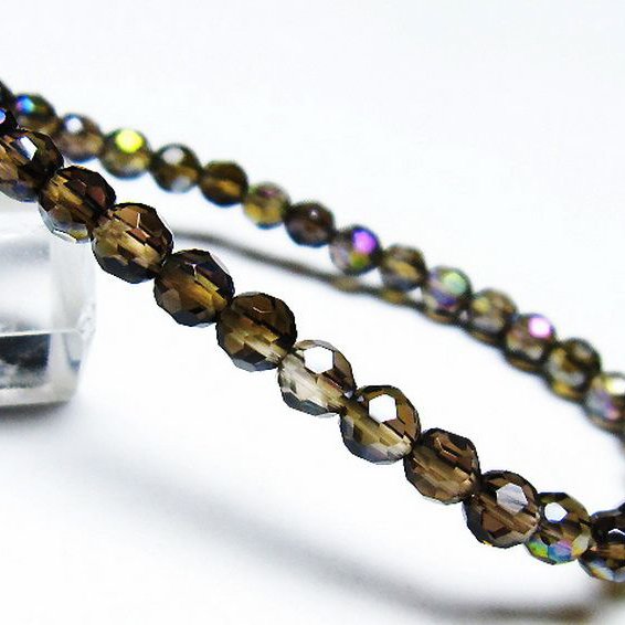 レインボーオーラ 64面カット ブレスレット 5mm [T125-6318]